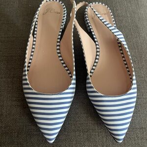 J crew sling back flats striped